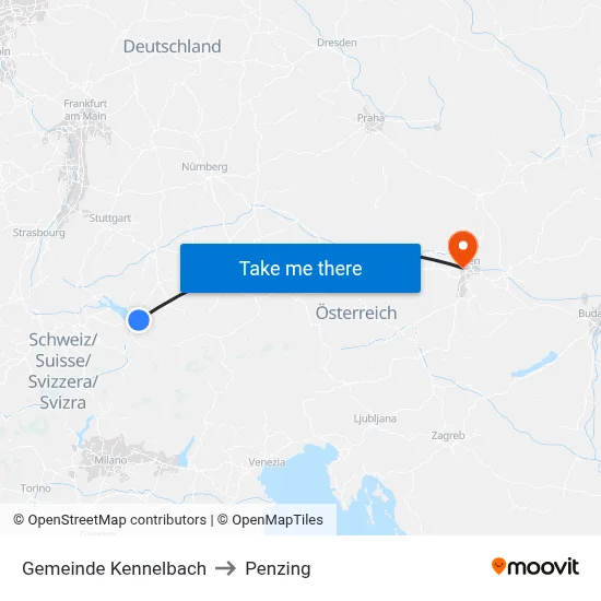 Gemeinde Kennelbach to Penzing map