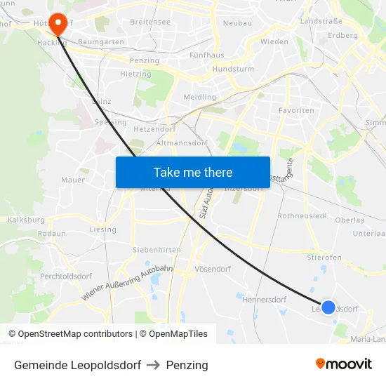 Gemeinde Leopoldsdorf to Penzing map