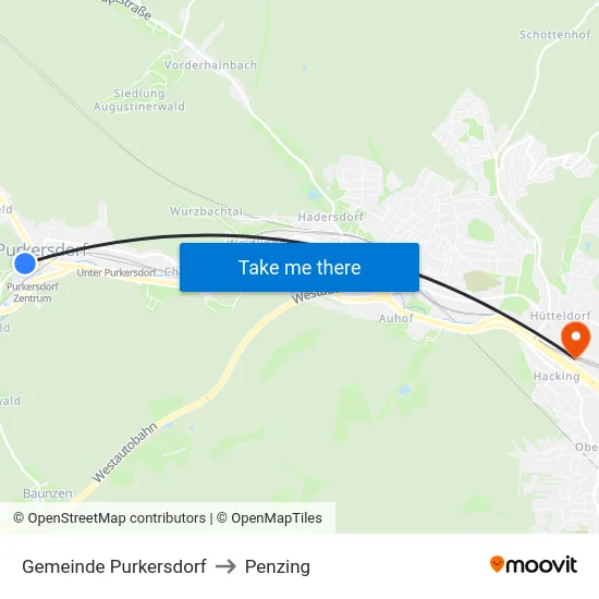 Gemeinde Purkersdorf to Penzing map