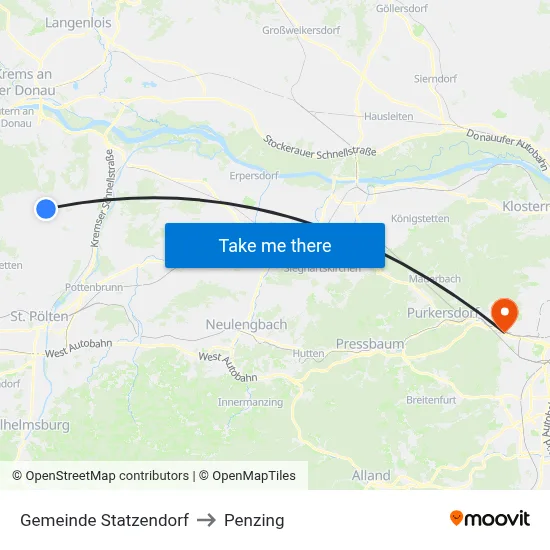 Gemeinde Statzendorf to Penzing map