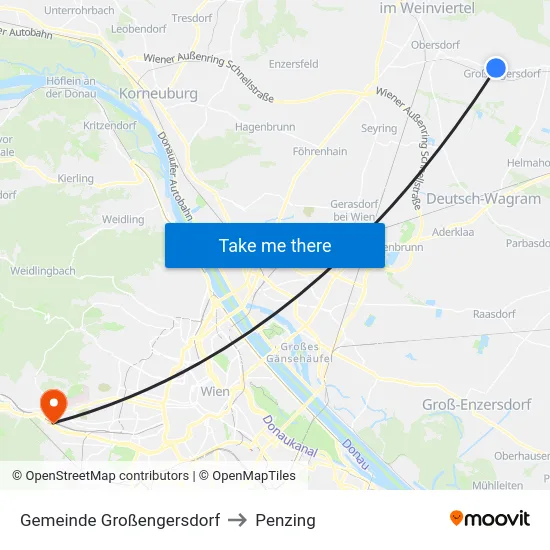 Gemeinde Großengersdorf to Penzing map