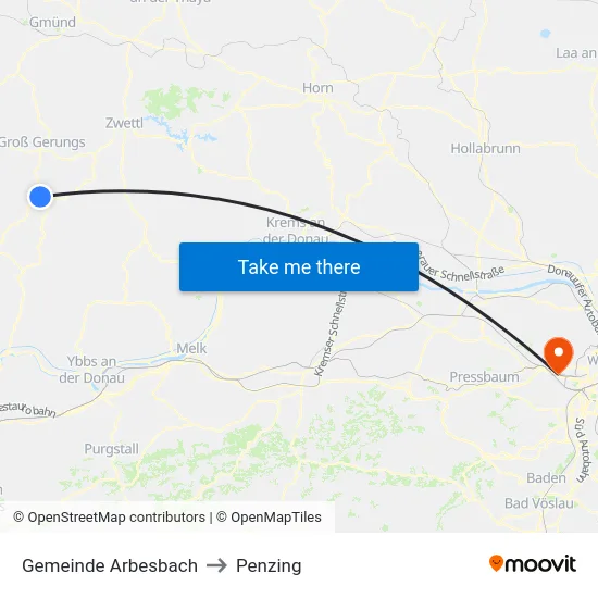 Gemeinde Arbesbach to Penzing map