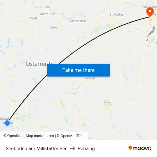 Seeboden am Millstätter See to Penzing map