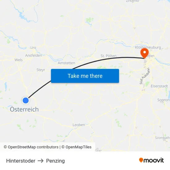 Hinterstoder to Penzing map