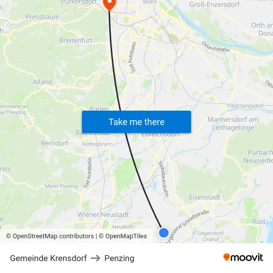 Gemeinde Krensdorf to Penzing map