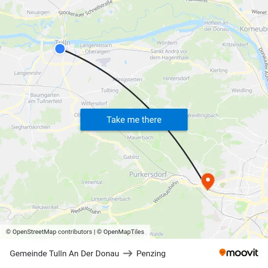 Gemeinde Tulln An Der Donau to Penzing map
