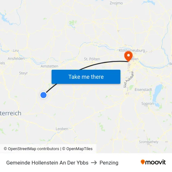 Gemeinde Hollenstein An Der Ybbs to Penzing map