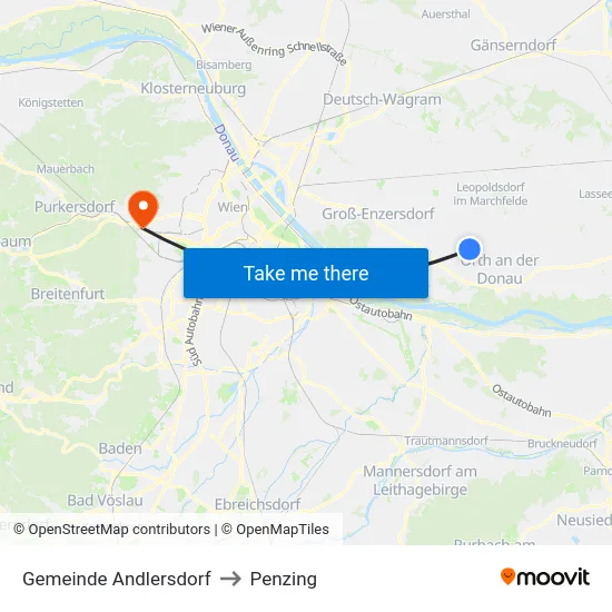 Gemeinde Andlersdorf to Penzing map