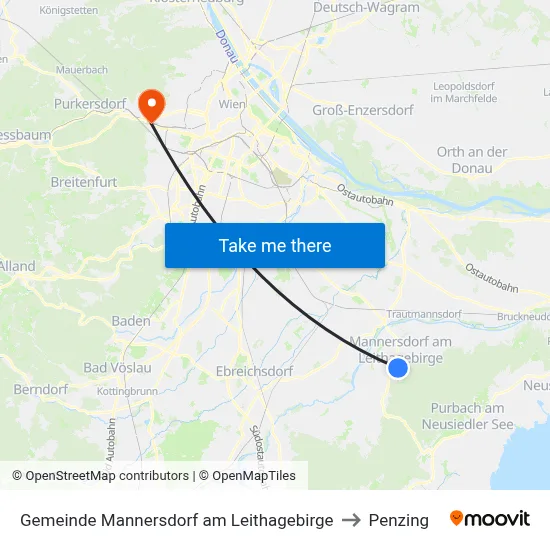 Gemeinde Mannersdorf am Leithagebirge to Penzing map