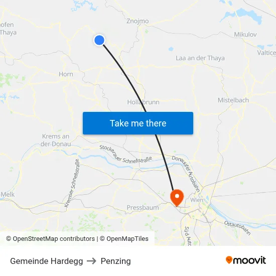 Gemeinde Hardegg to Penzing map