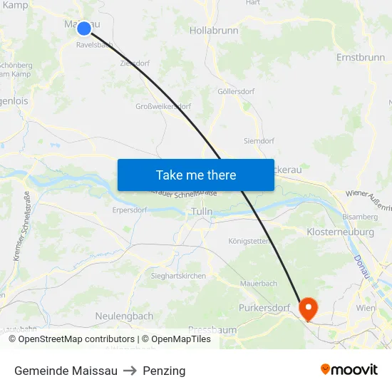 Gemeinde Maissau to Penzing map
