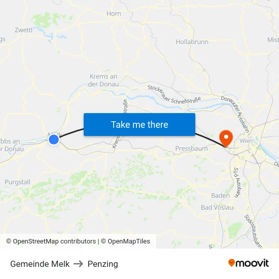 Gemeinde Melk to Penzing map