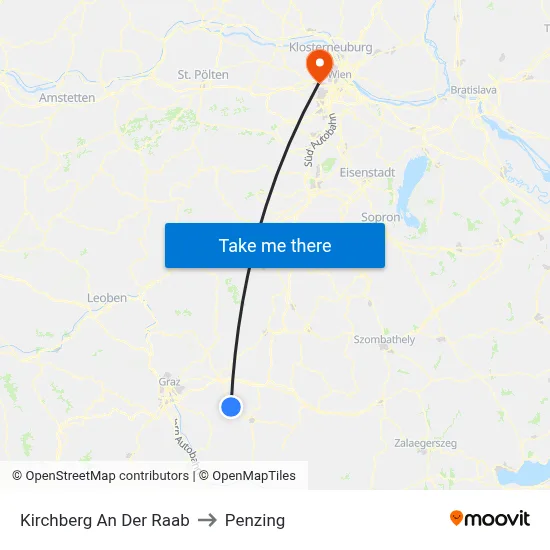 Kirchberg An Der Raab to Penzing map