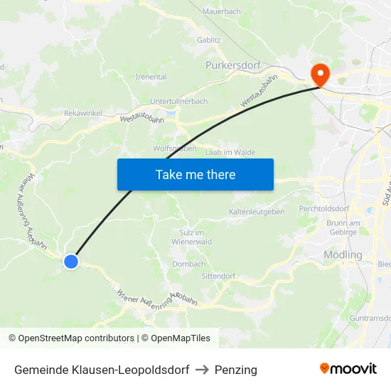 Gemeinde Klausen-Leopoldsdorf to Penzing map