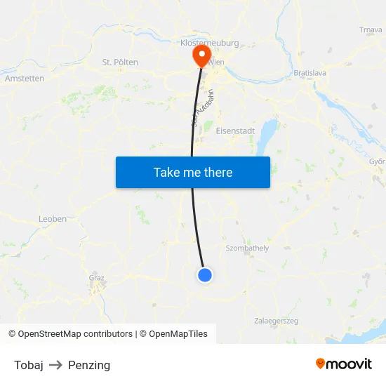 Tobaj to Penzing map