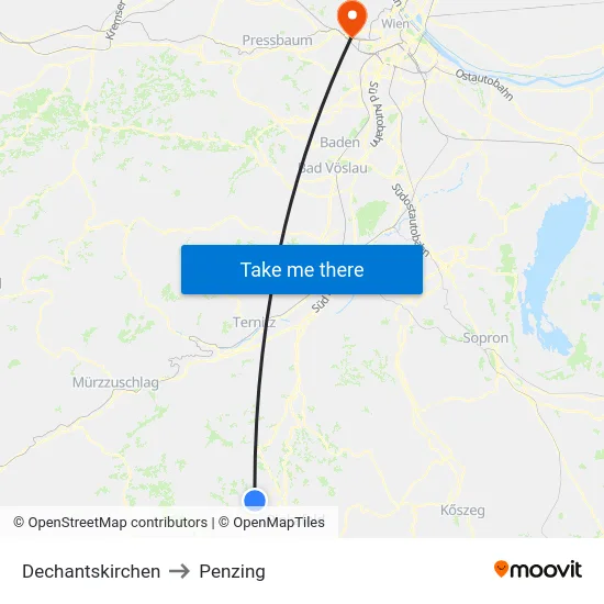 Dechantskirchen to Penzing map