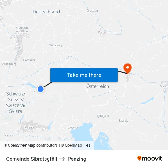 Gemeinde Sibratsgfäll to Penzing map