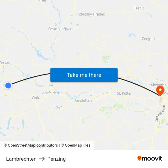 Lambrechten to Penzing map
