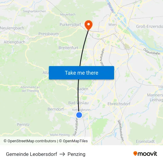 Gemeinde Leobersdorf to Penzing map