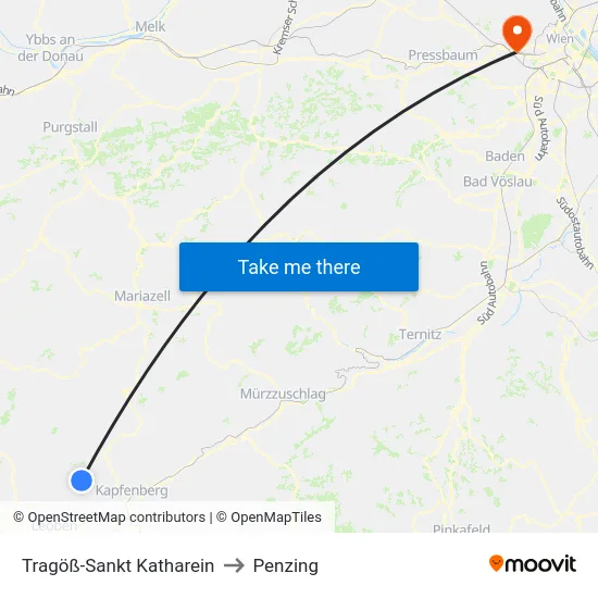 Tragöß-Sankt Katharein to Penzing map