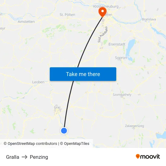 Gralla to Penzing map