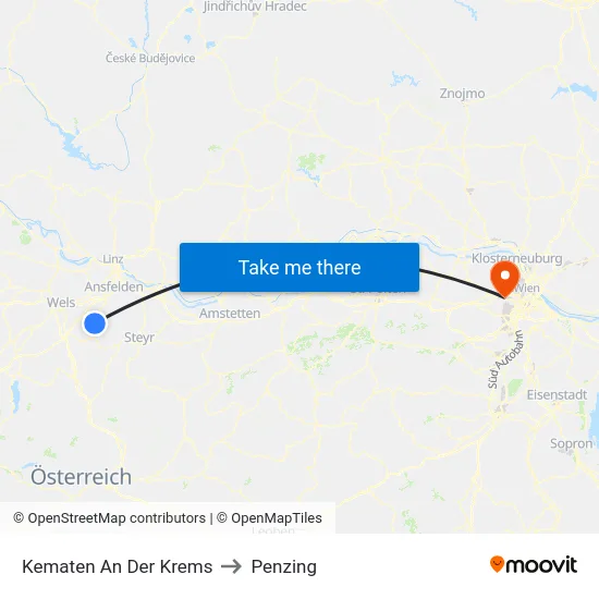Kematen An Der Krems to Penzing map