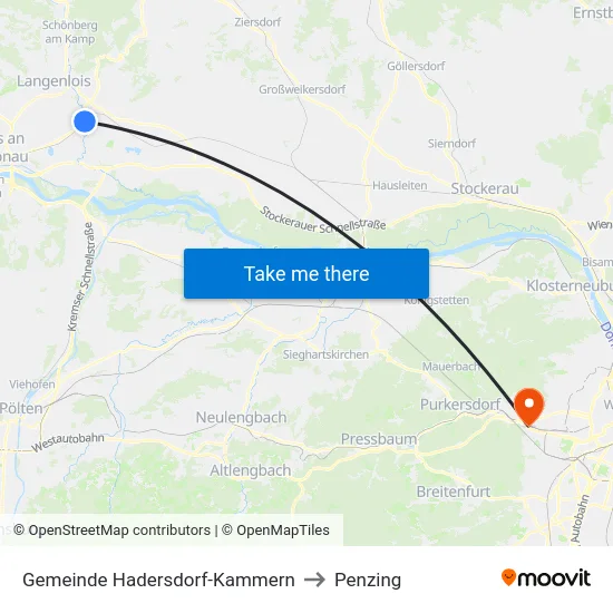 Gemeinde Hadersdorf-Kammern to Penzing map