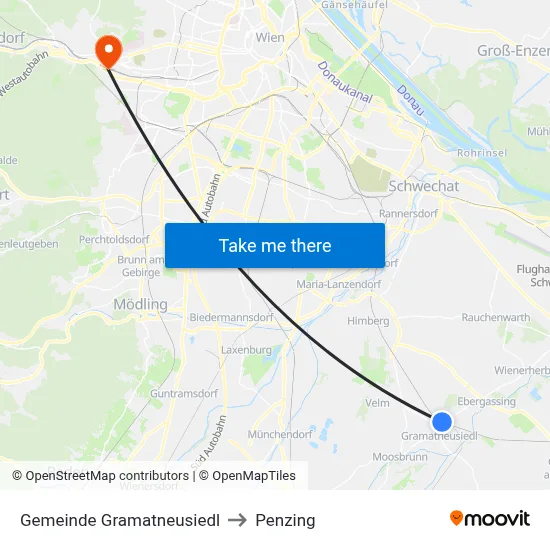 Gemeinde Gramatneusiedl to Penzing map