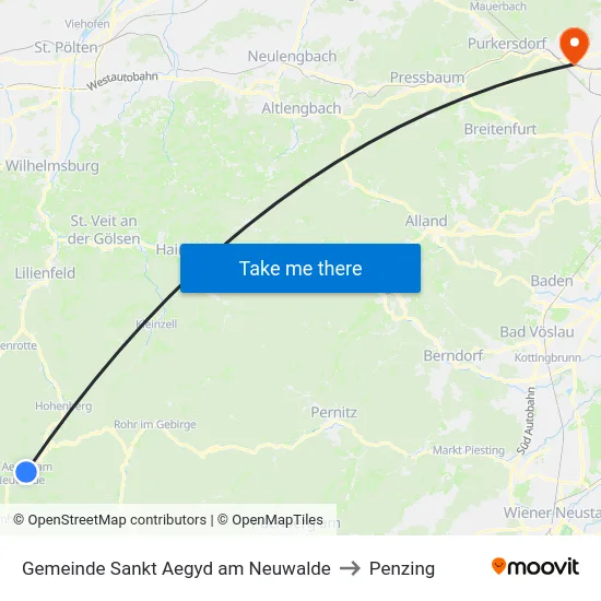 Gemeinde Sankt Aegyd am Neuwalde to Penzing map
