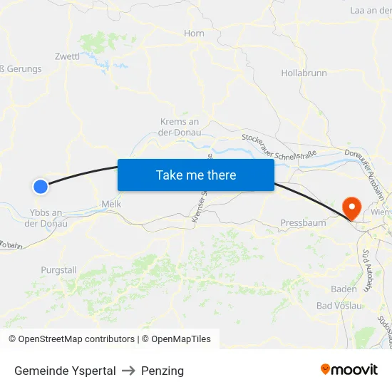 Gemeinde Yspertal to Penzing map