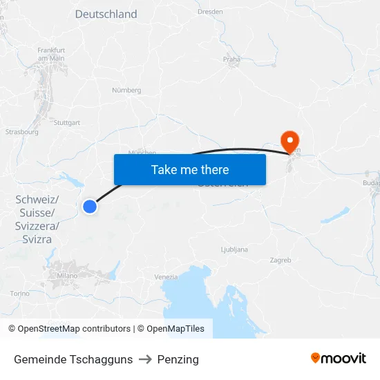 Gemeinde Tschagguns to Penzing map