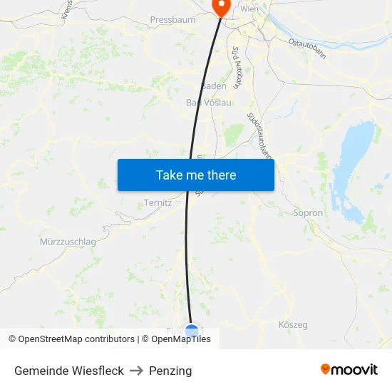 Gemeinde Wiesfleck to Penzing map