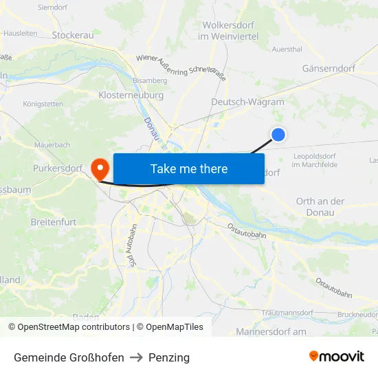 Gemeinde Großhofen to Penzing map