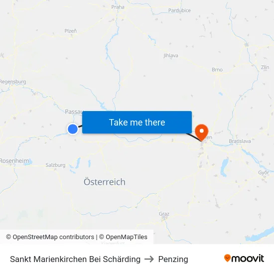 Sankt Marienkirchen Bei Schärding to Penzing map