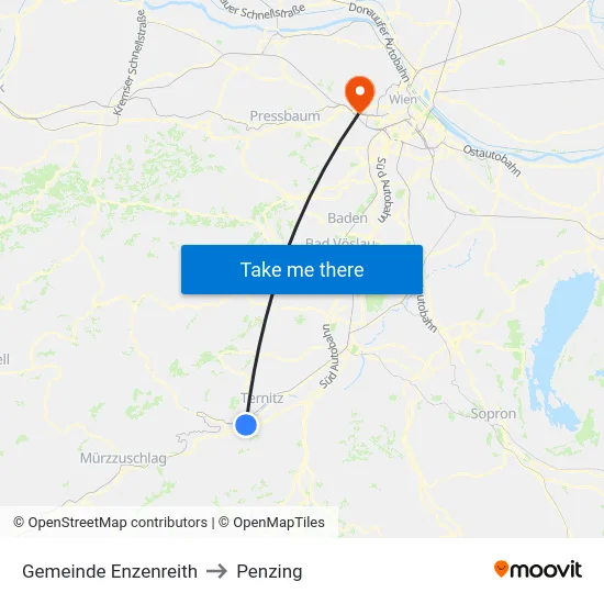 Gemeinde Enzenreith to Penzing map
