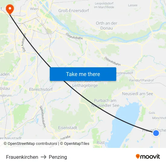 Frauenkirchen to Penzing map