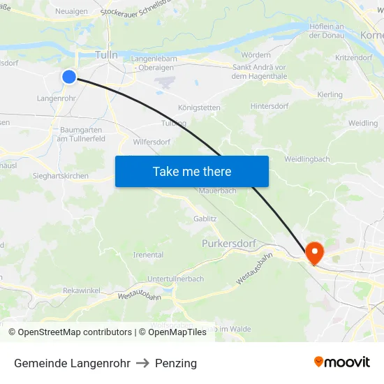 Gemeinde Langenrohr to Penzing map