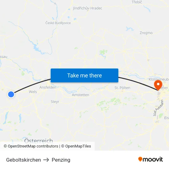 Geboltskirchen to Penzing map