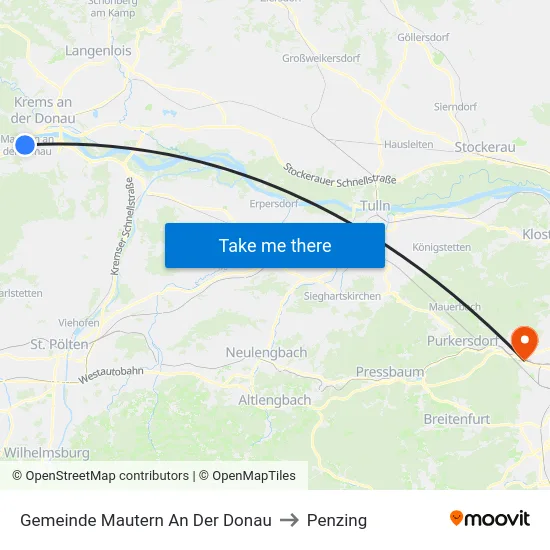Gemeinde Mautern An Der Donau to Penzing map