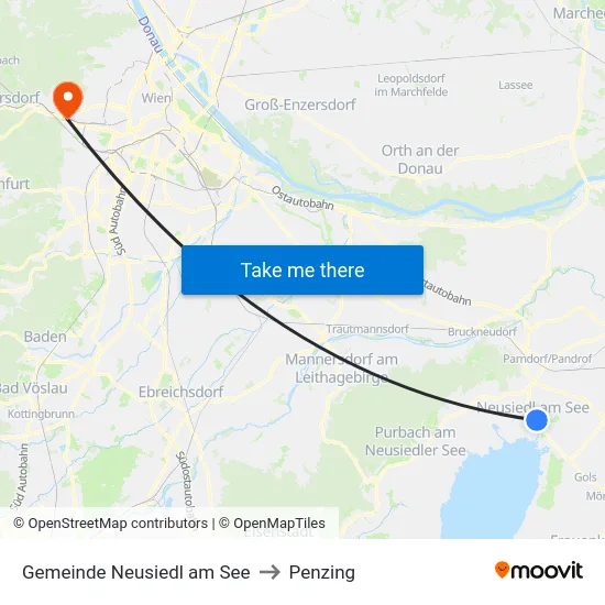 Gemeinde Neusiedl am See to Penzing map