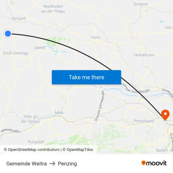 Gemeinde Weitra to Penzing map