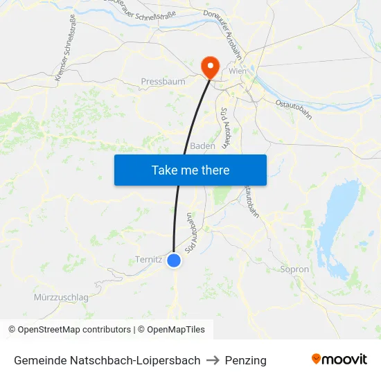 Gemeinde Natschbach-Loipersbach to Penzing map