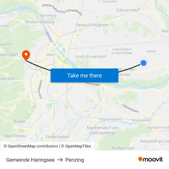 Gemeinde Haringsee to Penzing map