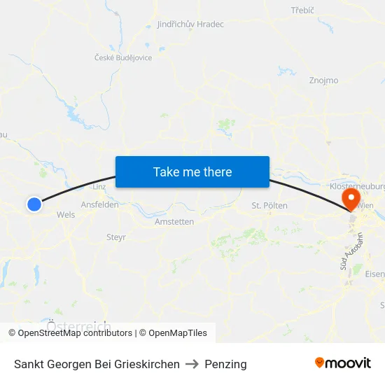 Sankt Georgen Bei Grieskirchen to Penzing map