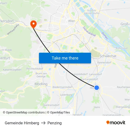 Gemeinde Himberg to Penzing map