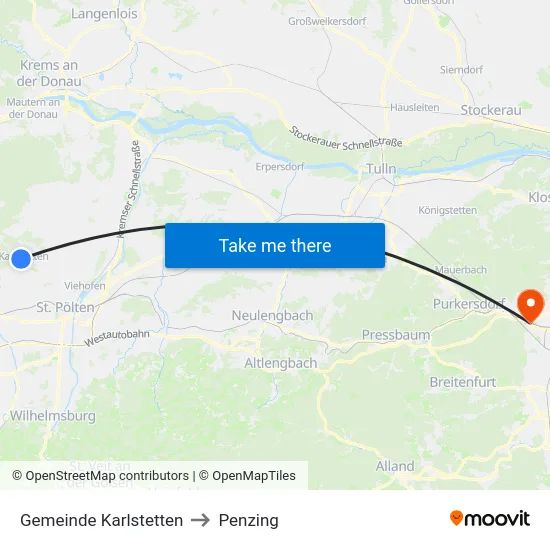 Gemeinde Karlstetten to Penzing map