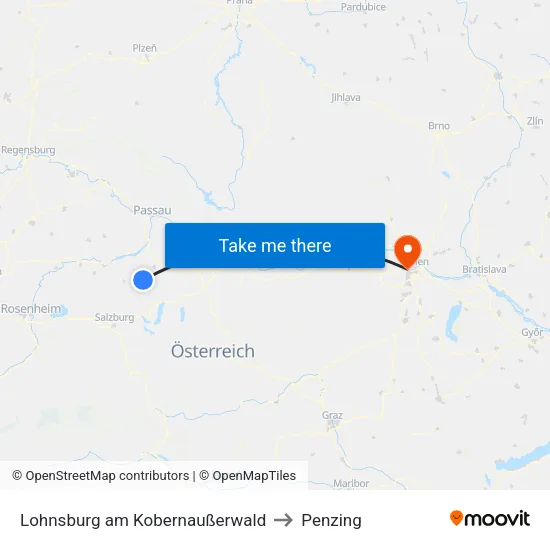 Lohnsburg am Kobernaußerwald to Penzing map