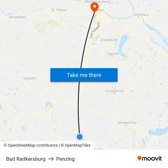 Bad Radkersburg to Penzing map