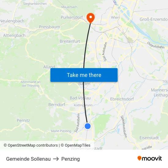 Gemeinde Sollenau to Penzing map