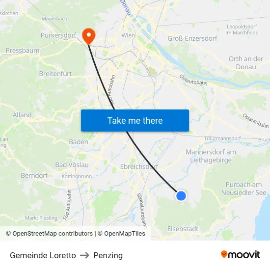 Gemeinde Loretto to Penzing map